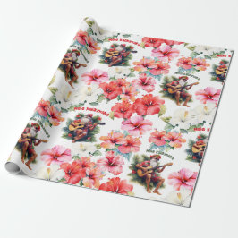 Papel De Regalo Mele Kalikimaka Santa Wraping Paper