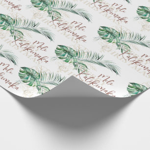 Papel De Regalo Mele Kalikimaka Tropical Botánico Navidad