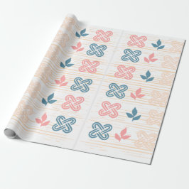 Papel de regalo melocotón y azul