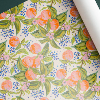 Papel De Regalo Melocotones coloridos con flores