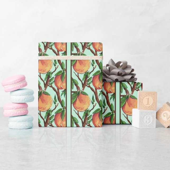 Papel De Regalo Melocotones en la Rama (Baby Shower)