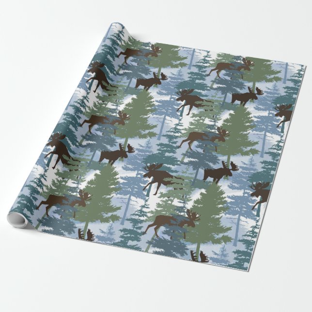 Papel De Regalo Meloma de bosque de invierno (Desenrollado)