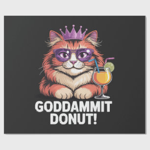 Papel De Regalo Meme de Gato Princesa de Donut de Mujer