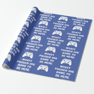 Papel De Regalo Meme Personalizado Pausé Mi Juego Para Estar Aquí