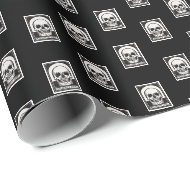 Papel De Regalo Memento Mori Skull Art (Esquina del rollo)