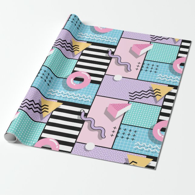 Papel De Regalo Memphis Party (Desenrollado)