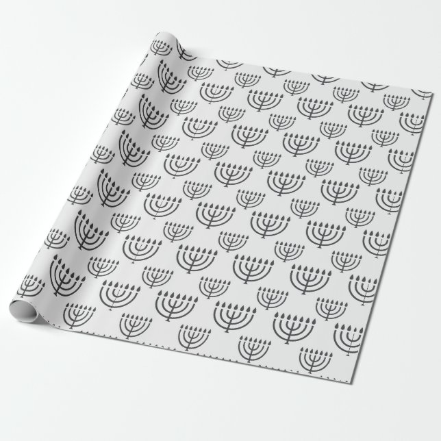 Papel De Regalo Menorá de Janucá (Desenrollado)