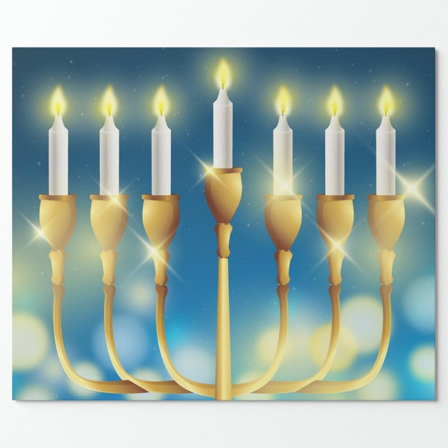 Papel De Regalo Menorah Candlesticks (Holiday Candlesticks Wrapping Paper!)