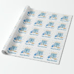 Papel De Regalo Menorah Hanukkah Holiday decorativo<br><div class="desc">Haz especial a Chanukah y dale lo mejor a tu familia y amigos con este papel decorativo de envoltura de Hanukkah. Una escena de Hanukkah con una menorah, sufganiyot (buñuelos), dreidels y ramas de olivo se representa con un efecto acuarela. Añade tu propio mensaje personalizado. Disponible con productos a juego....</div>
