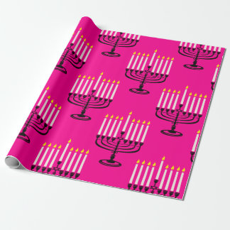 Papel De Regalo menorah rosa hanukkah purim jewish print