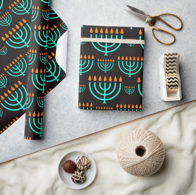 Papel De Regalo Menorás de Hanukkah (Artesanía)