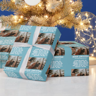 Papel De Regalo Mensaje de Navidad con tipografía moderna y foto p
