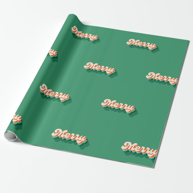 Papel De Regalo Mensaje de navidad navideña (Desenrollado)
