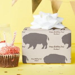 Papel De Regalo Mensaje de Personalizado ruso de búfalo marrón y b