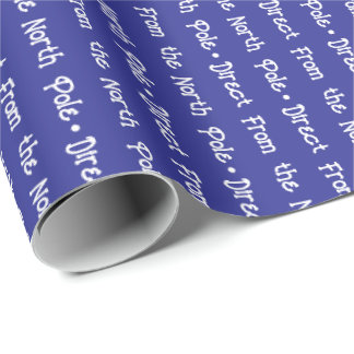 Papel De Regalo Mensaje editable blanco juguetón en azul oscuro