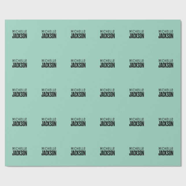 Papel De Regalo Mensaje minimalista simple moderno con tu nombre (Superficie plana)