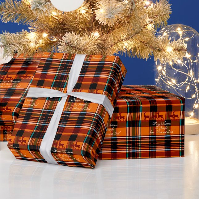Papel De Regalo mensaje personalizado sobre los Navidades plaid re (Subido por el creador)