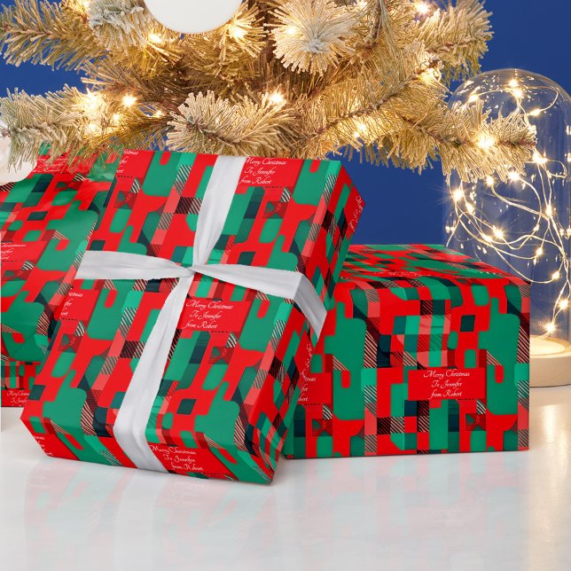 Papel De Regalo Mensaje personalizado sobre Navidades abstracto mo (Subido por el creador)