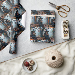 Papel De Regalo Mensajes de texto de bruja de bonito en un teléfon