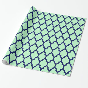 Papel De Regalo Menta Azul Marino XL Cuatrofoil Marroquí #4