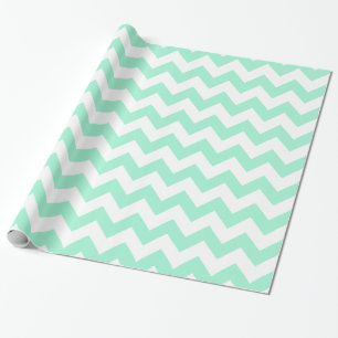 Papel De Regalo Menta Chevron