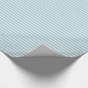 Papel De Regalo Menta fina bonita y rayas blancas