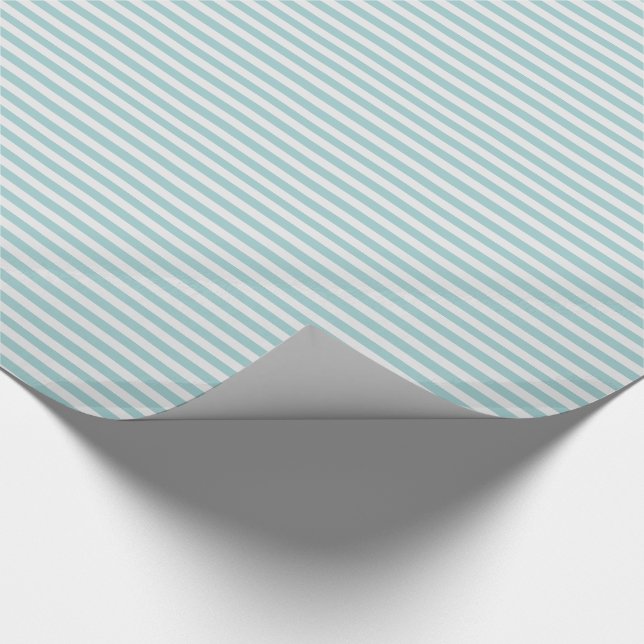 Papel De Regalo Menta fina bonita y rayas blancas (Esquina)