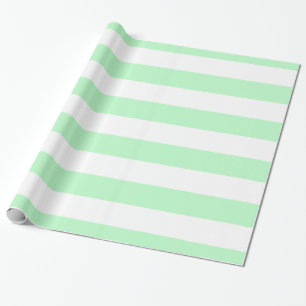 Papel De Regalo Menta, rayas blancas XL patrón