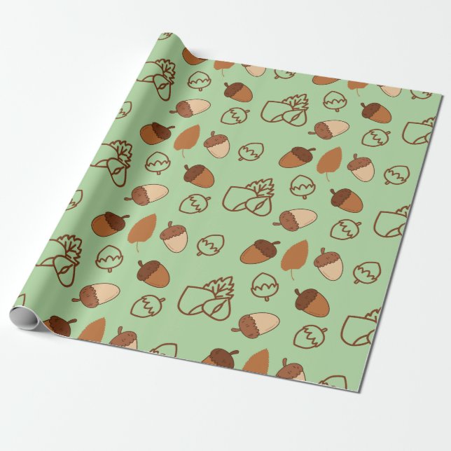 Papel De Regalo Menthol Green Seamless WrapPaper: Hazelnut (Desenrollado)