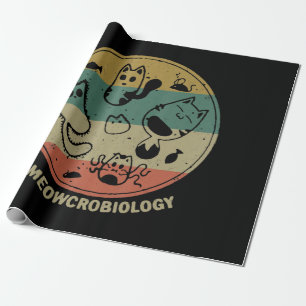 Papel De Regalo Meowcrobiología Microbiología Ciencia Gracioso Amo