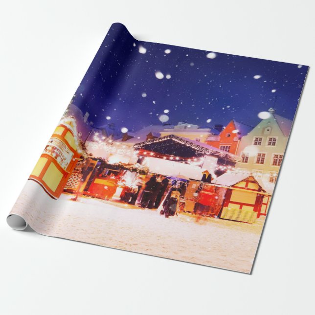 Papel De Regalo Mercado de Navidades de Tallin.  (Desenrollado)