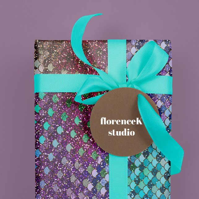 Papel De Regalo Mermaid Scales Purpurina Blue Viola Purple (Mermaid Scales Glitter Blue Viola Purple Wrapping Paper)