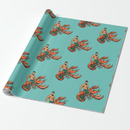 Papel De Regalo Merman Riding Lobster