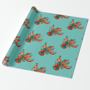 Papel De Regalo Merman Riding Lobster