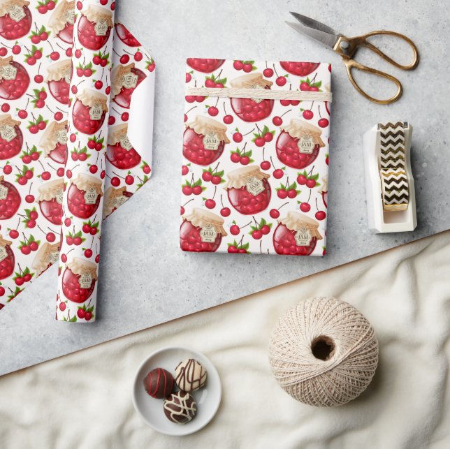 Papel De Regalo Mermelada de cereza  (Artesanía)