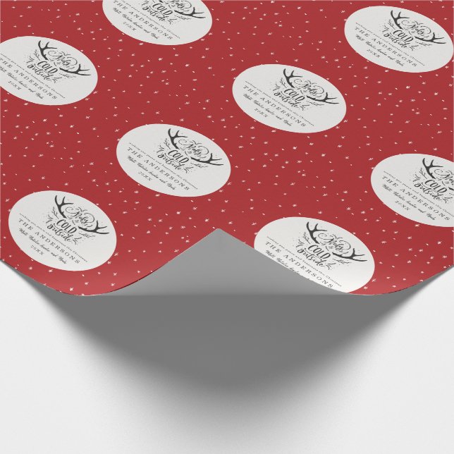 Papel De Regalo Merriest Navidad vacaciones rústicas de campo (Esquina)