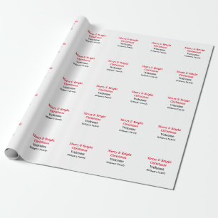 Papel De Regalo Merry Bright Navidad agregar nombre de familia bie