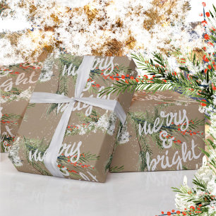 Papel De Regalo Merry & Bright Pine Bough Berries & Candlelight
