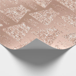 Papel De Regalo Merry Christmas Bear Black Rubor Rosa Gold Purpuri