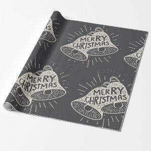 Papel De Regalo Merry Christmas Bells Chalkboard look
