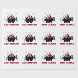 Papel De Regalo Merry Christmas Black Bears