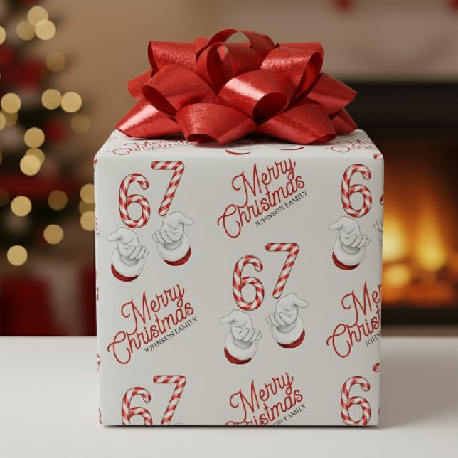 Papel De Regalo Merry Christmas Candy Cane 6-7 Meme Pattern (Merry Christmas Candy Cane 6-7 Meme Pattern Wrapping Paper
)