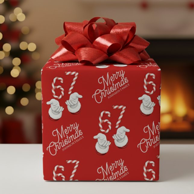 Papel De Regalo Merry Christmas Candy Cane 6-7 Meme Pattern (Merry Christmas Candy Cane 6-7 Meme Pattern Wrapping Paper
)