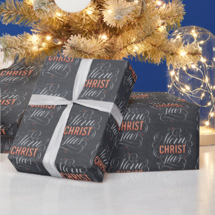 Papel De Regalo Merry CHRISTmas Christian Calligraphy Script Jesus