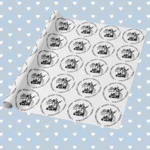 Papel De Regalo Merry Christmas Country Donkey
