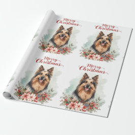Papel De Regalo Merry Christmas Dog Festive Holiday Gift Wrapping 