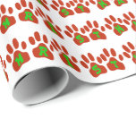 Papel De Regalo Merry Christmas Dog Paw Impresiones Regalo<br><div class="desc">El texto de "Feliz Navidad" a través de este papel de envoltura se hace con tipografía de huellas de pata de perro. Y los colores son rojos y verdes para acompañar la temporada de vacaciones. Esto hace un gran papel de envoltura para envolver ese regalo para tu perro; o, envolver...</div>