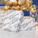 Papel De Regalo Merry Christmas Elegant Script Typography<br><div class="desc">¡Feliz Navidad Elegante escritura Typografía Papel de ajuste!</div>
