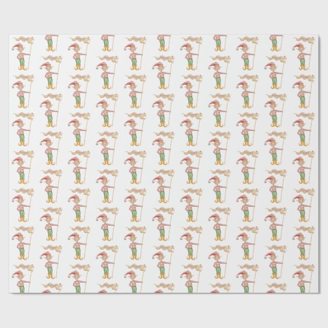 Papel De Regalo Merry Christmas Elf wrapping paper (Superficie plana)
