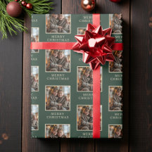 Merry Christmas Green Photo Holiday